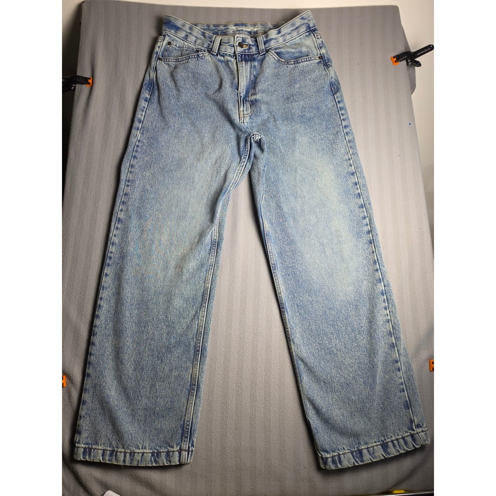 Original Use Mens baggy skater straight leg Light Wash Denim Jeans Blue 32x32